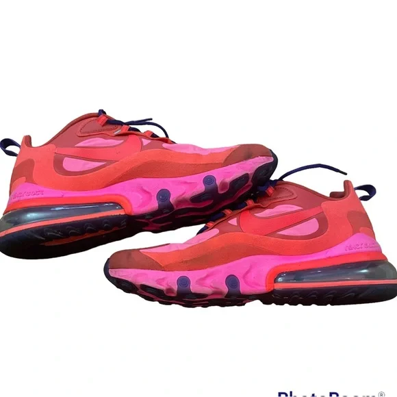 Nike Air Max 270 React in Mystic Red/Pink Blast/Habanero Red/Bright Crimson SZ 9 - Picture 15 of 15